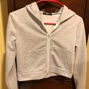 SHEIN cropped zip up jacket